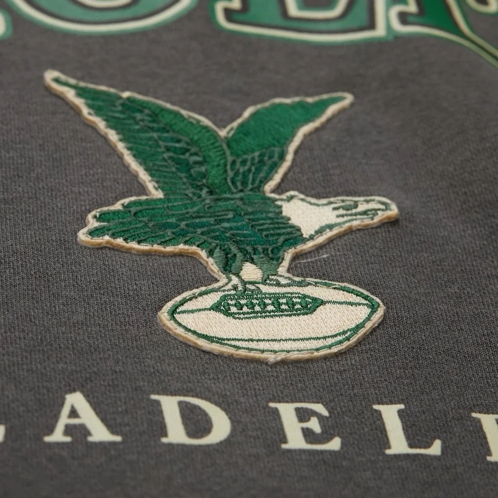 Philadelphia Eagles Mens Medium Mitchell & Ness Throwback Logo Hoodie Sweatshirt